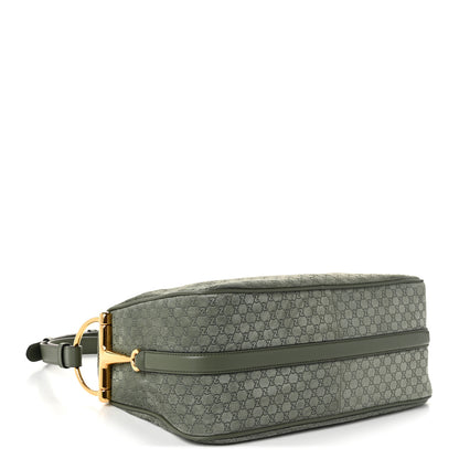 Gucci Suede GG Monogram Half Horsebit Medium Shoulder Bag Sage 4 of 11