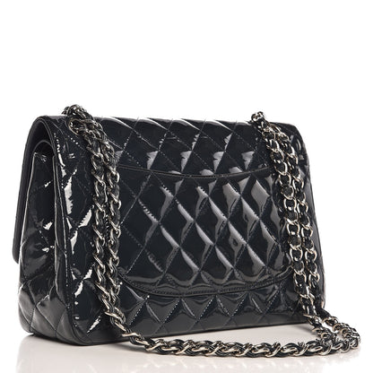 Chanel Patent Quilted Jumbo Double Flap Navy 4 of 11