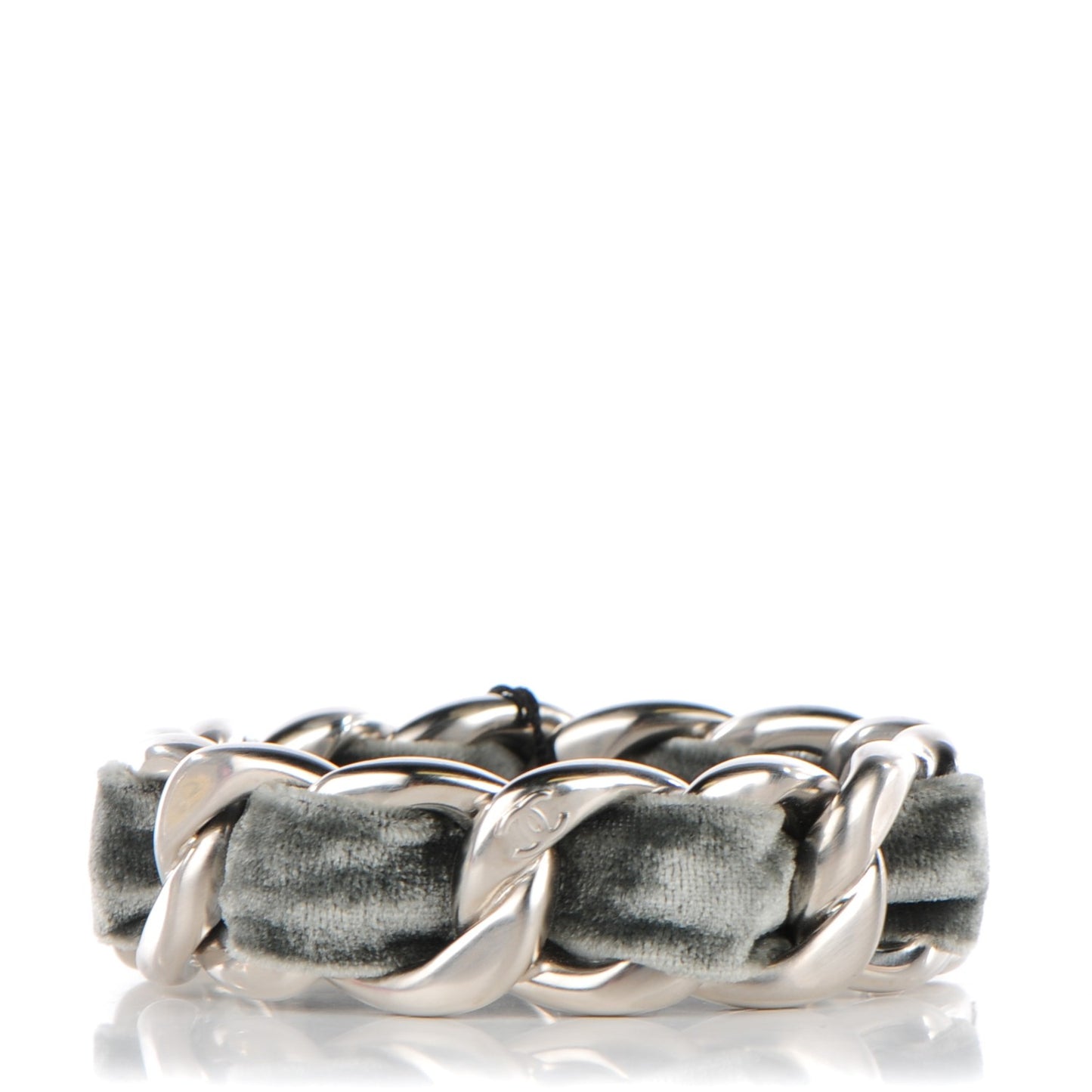 Velvet Chain Bangle Grey Silver