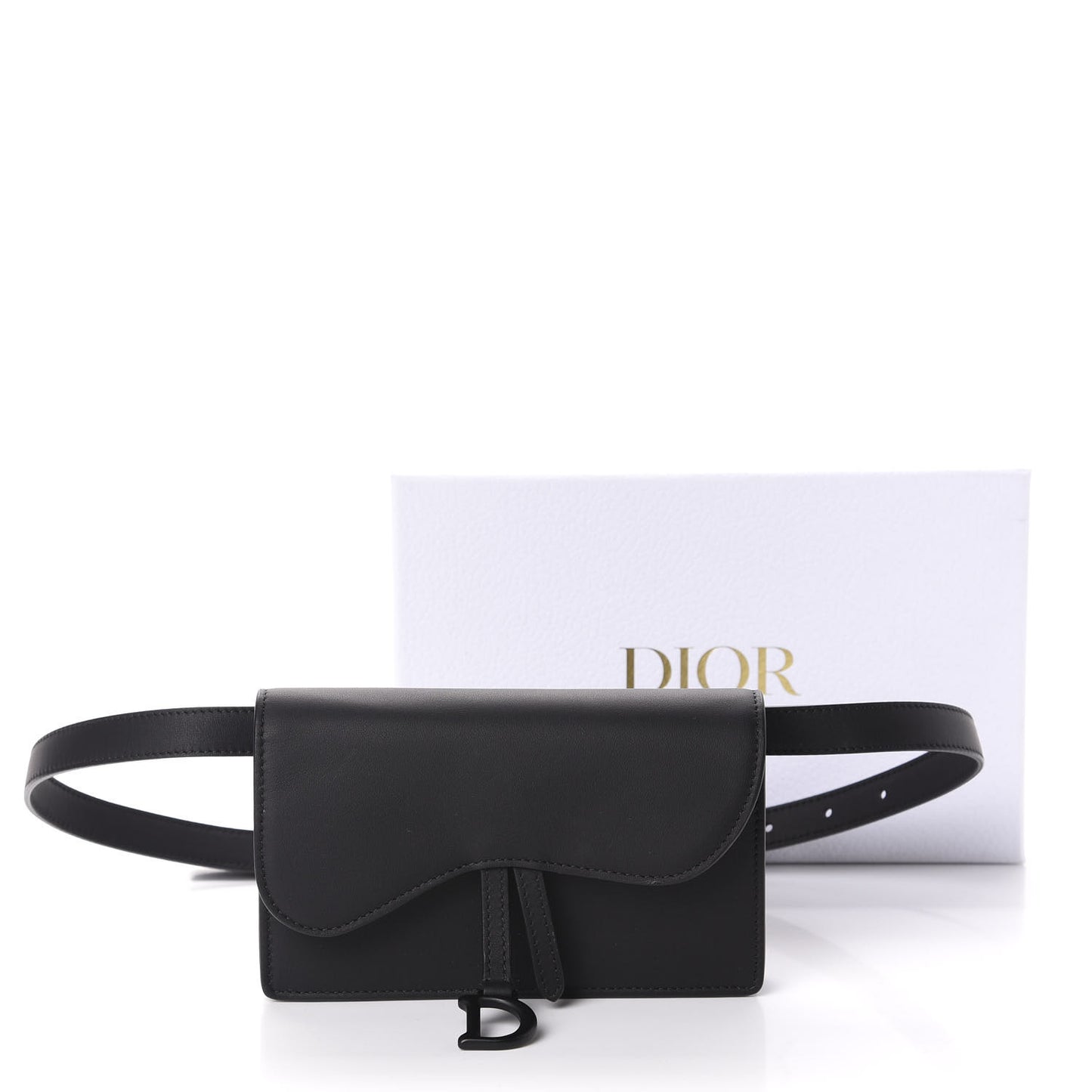 Ultra Matte Calfskin Saddle Belt Bag Black