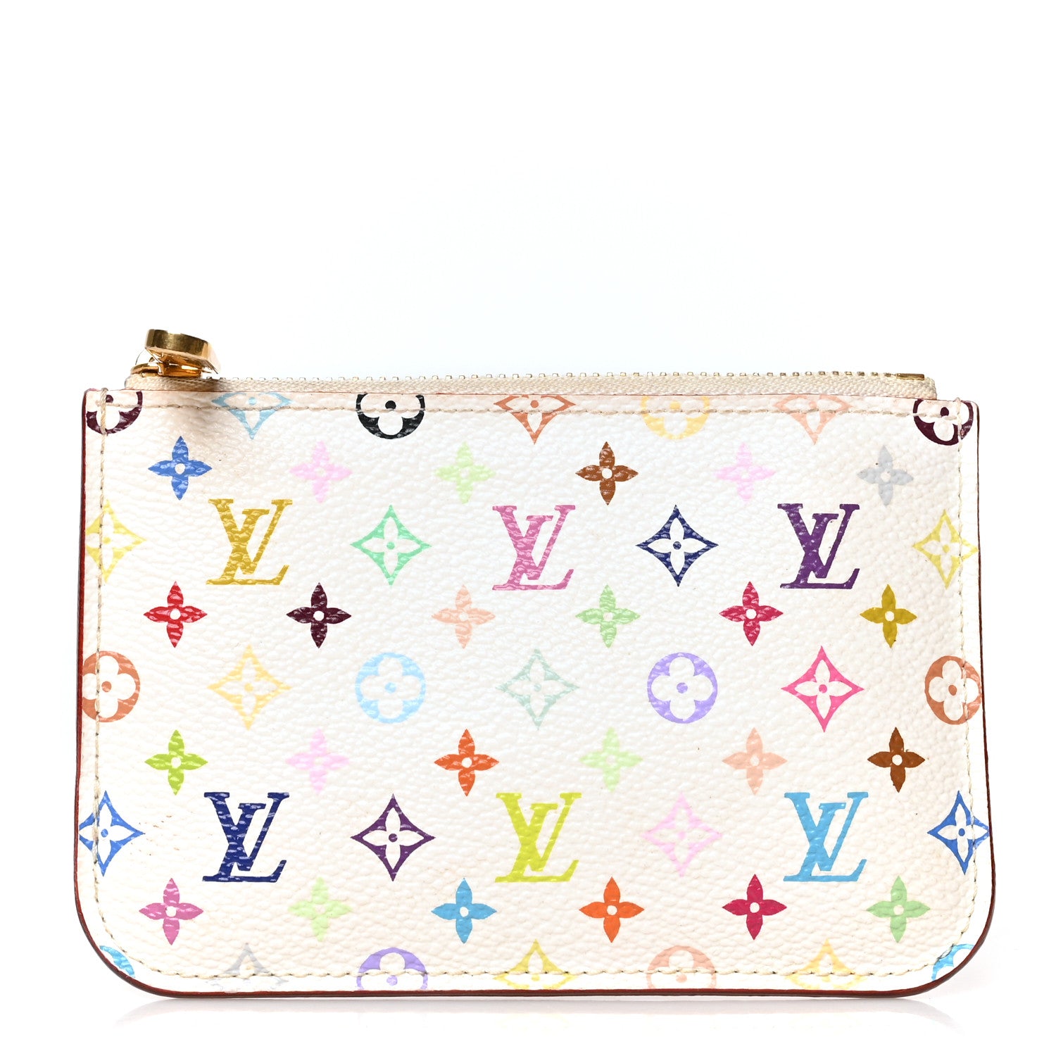Louis Vuitton Monogram Multicolor Key Pouch White Litchi 1 of 10