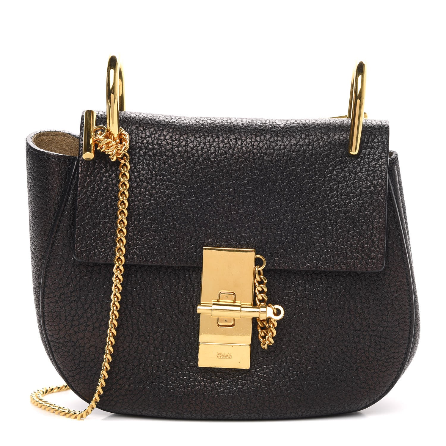 Chloe Grained Lambskin Mini Drew Shoulder Bag Black 1 of 13