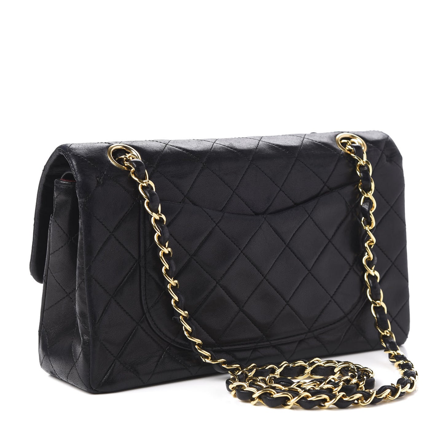 Lambskin Quilted Small Double Flap Black