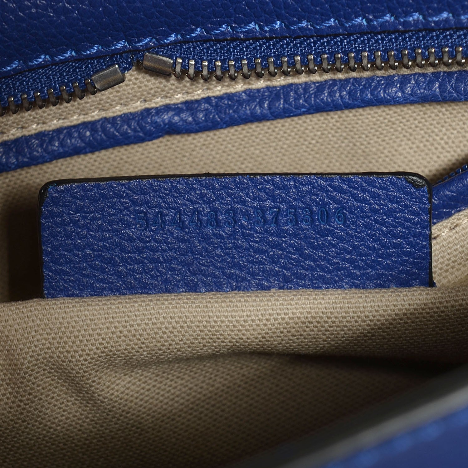 Alexander McQueen Pebbled Calfskin Small Skull Padlock Zip Around Tote Ultramarine 7 of 7