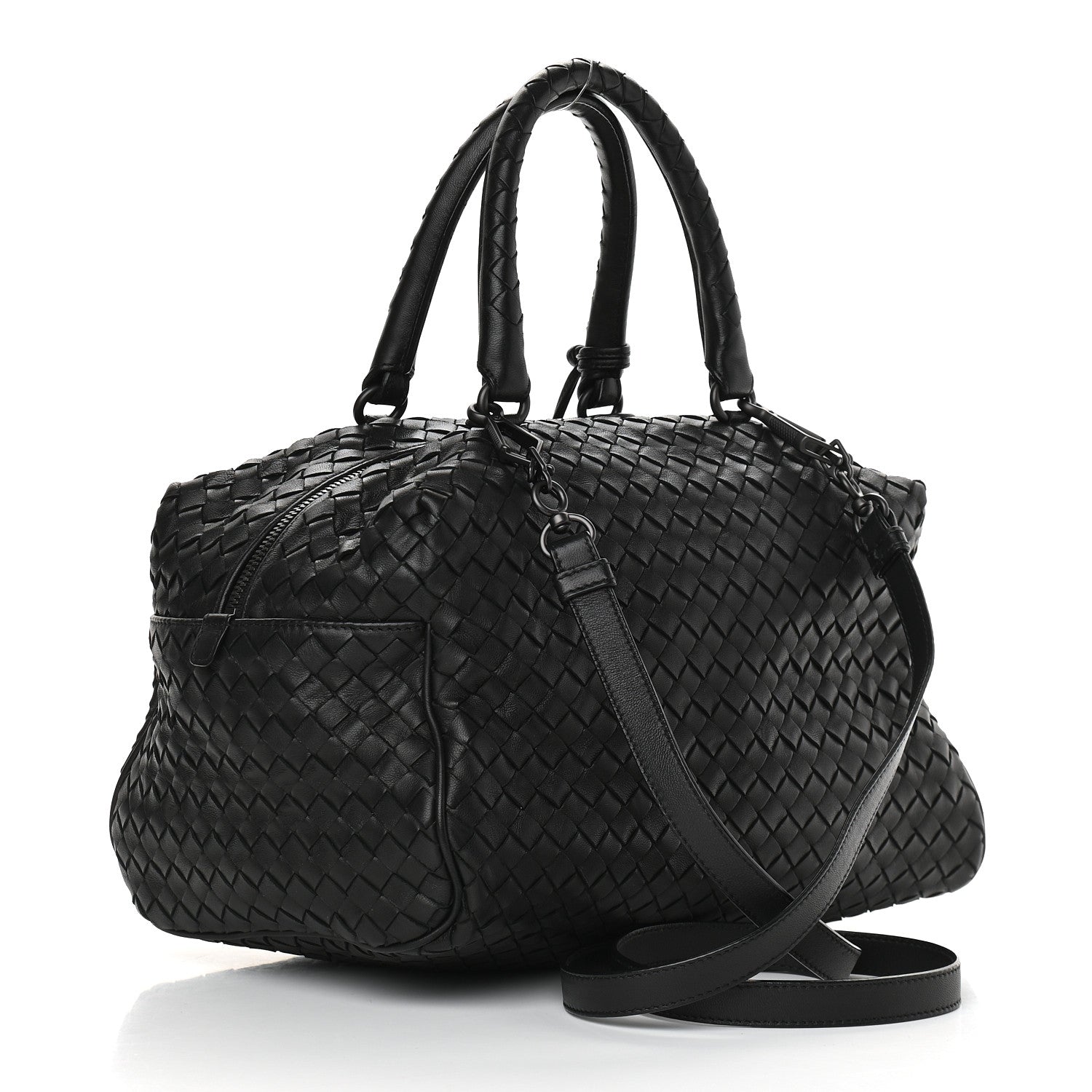 Bottega Veneta Nappa Intrecciato Boston Black 2 of 9