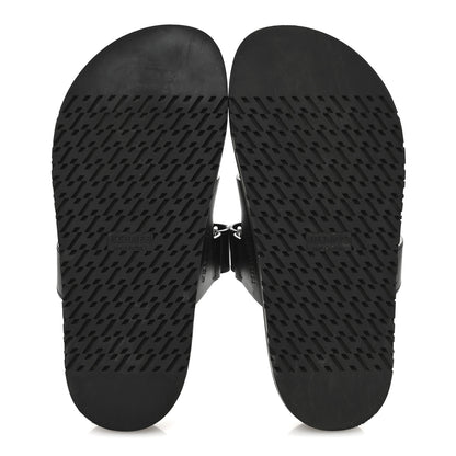 Hermes Calfskin Womens Chypre Sandals 36.5 Black 6 of 10