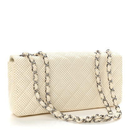 Chanel Lambskin Perforated East West Flap White 3 of 13