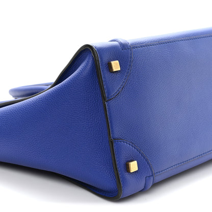 Celine Drummed Calfskin Mini Luggage Indigo 8 of 11