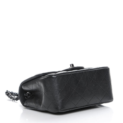 Chanel Crumpled Calfskin Quilted Mini Square Flap So Black 4 of 8