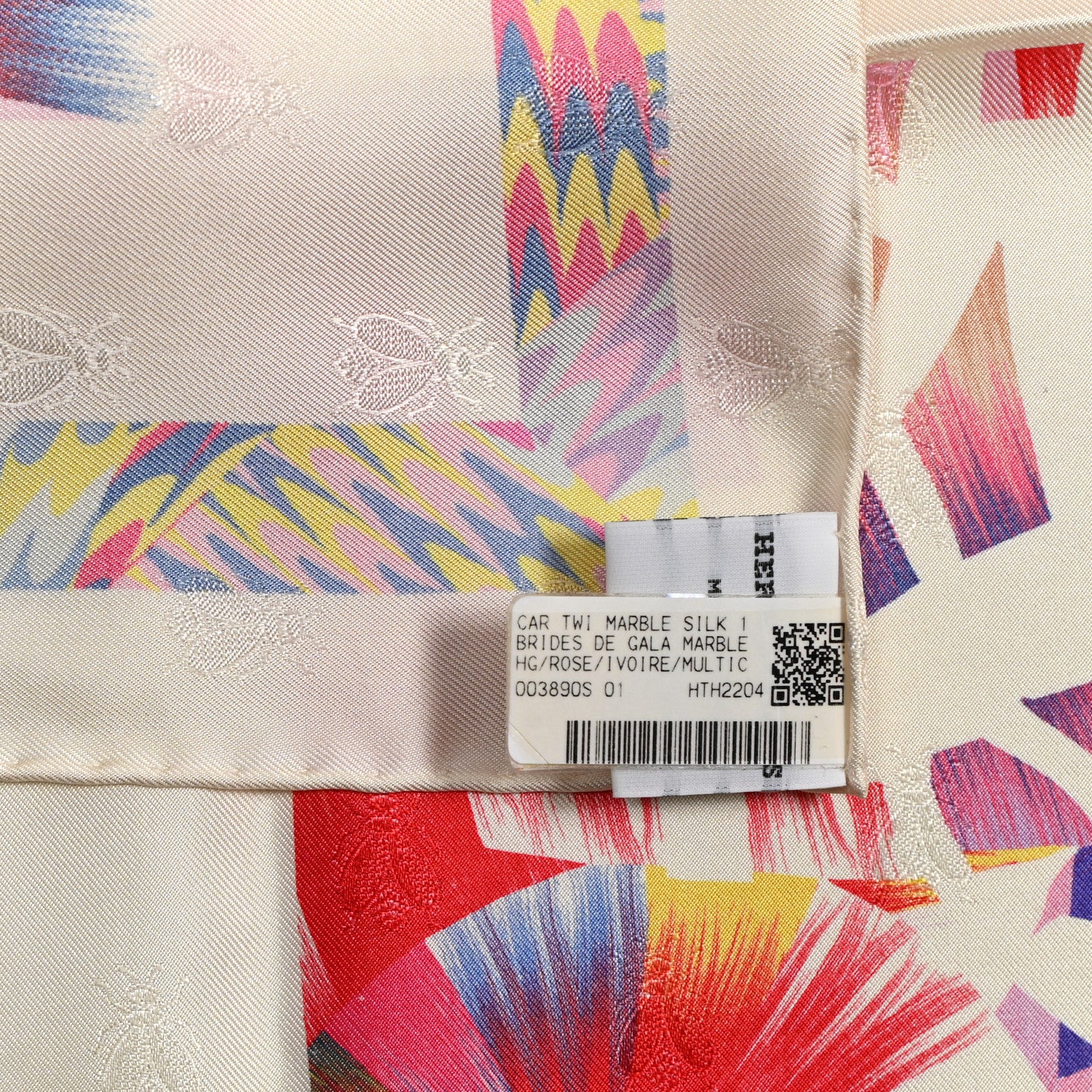 Hermes Silk Brides De Gala Marble Scarf 90 Rose Ivoire Multicolor 4 of 4
