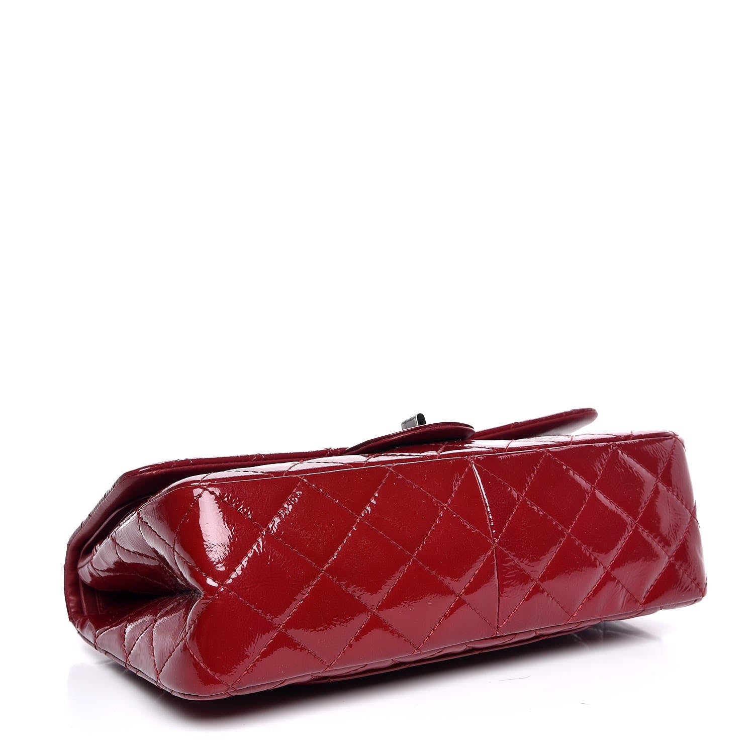 Chanel Distressed Patent Quilted 2.55 Reissue 227 Flap Red 4 of 10