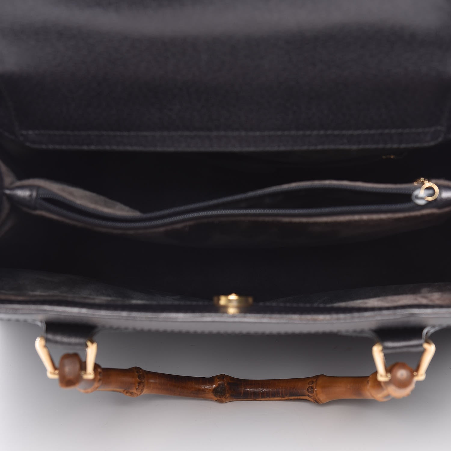 Gucci Calfskin Bamboo Top Handle Tote Dark Grey 5 of 17