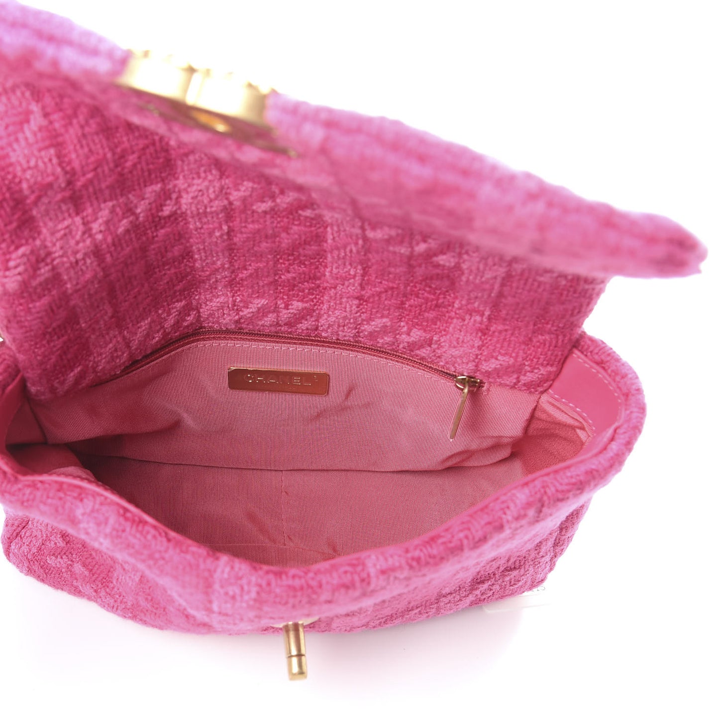 Tweed Quilted Medium 19 Flap Pink