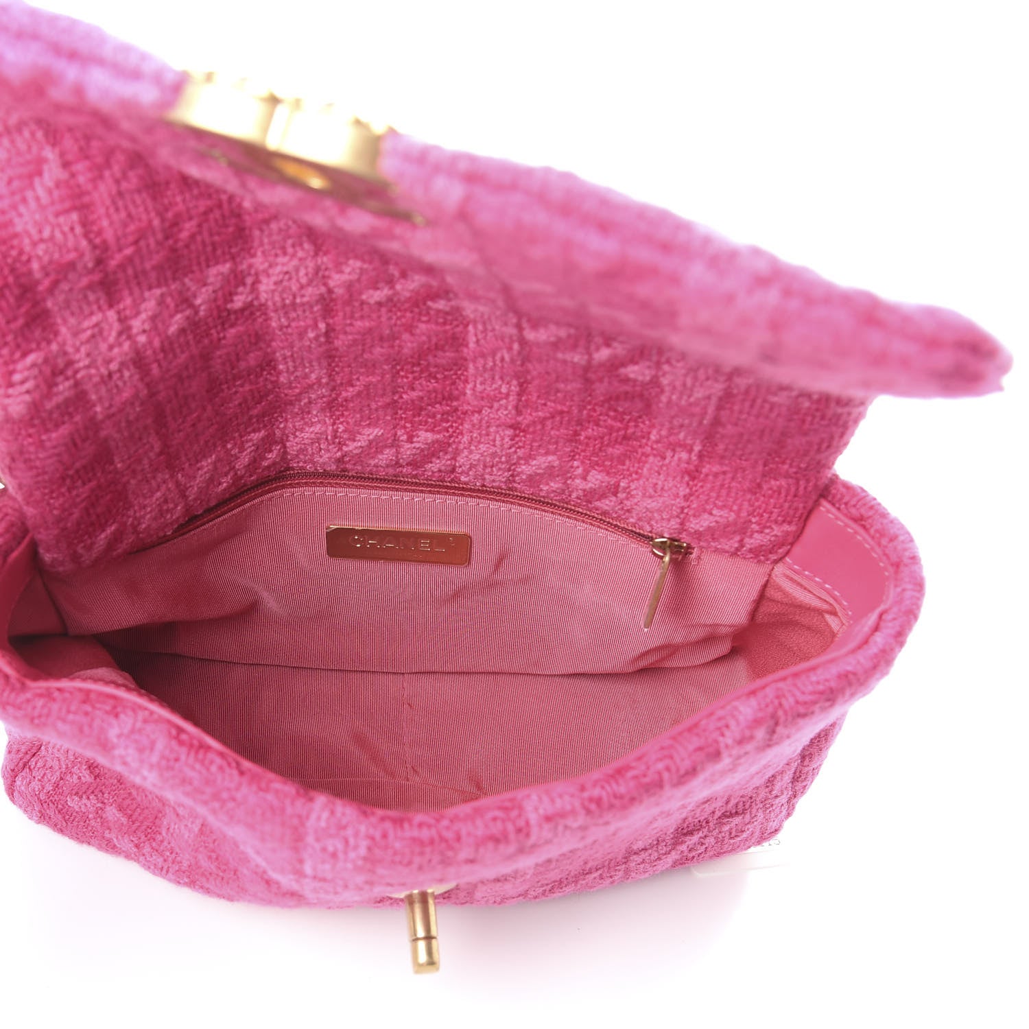 Chanel Tweed Quilted Medium 19 Flap Pink 4 of 9