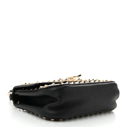 Valentino Garavani Grainy Calfskin Small Rockstud Top Handle Bag Black 4 of 10