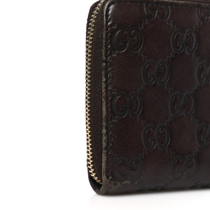Gucci Guccissima Margaux Calfskin Metal Bar Zip Around Wallet Chocolate 10 of 10