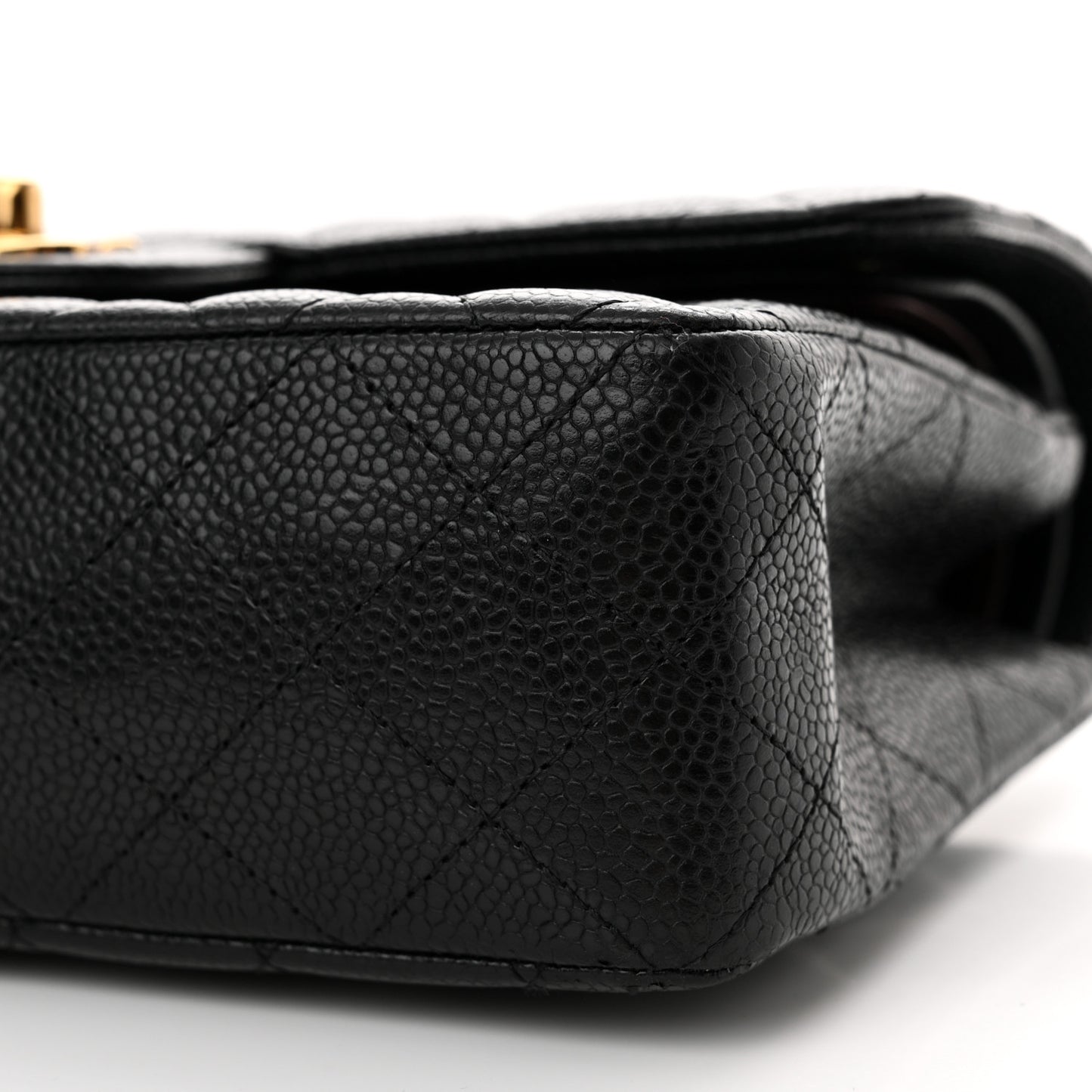 Caviar Quilted Small Double Flap Black