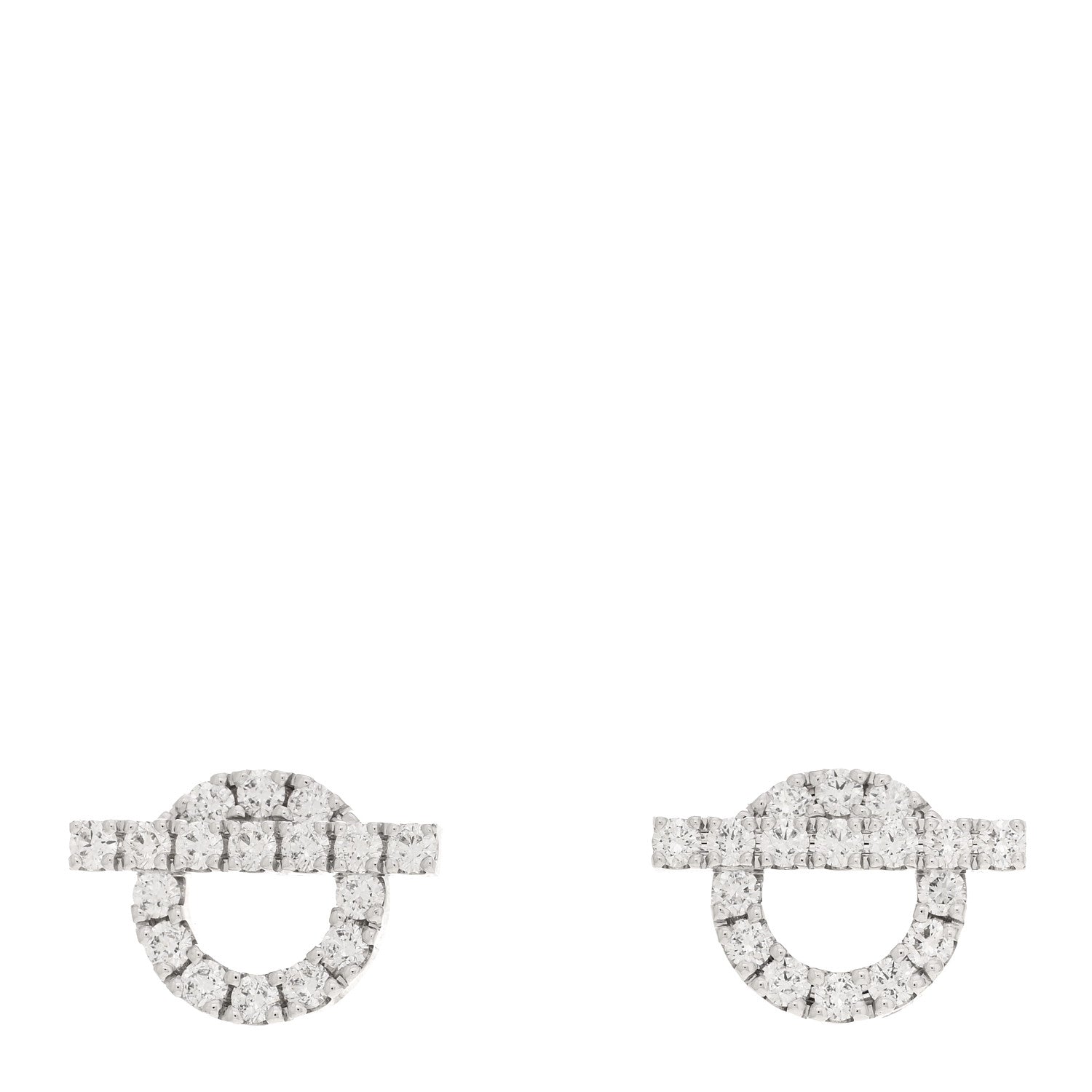 Hermes 18K White Gold Diamond Finesse Earrings 1 of 5