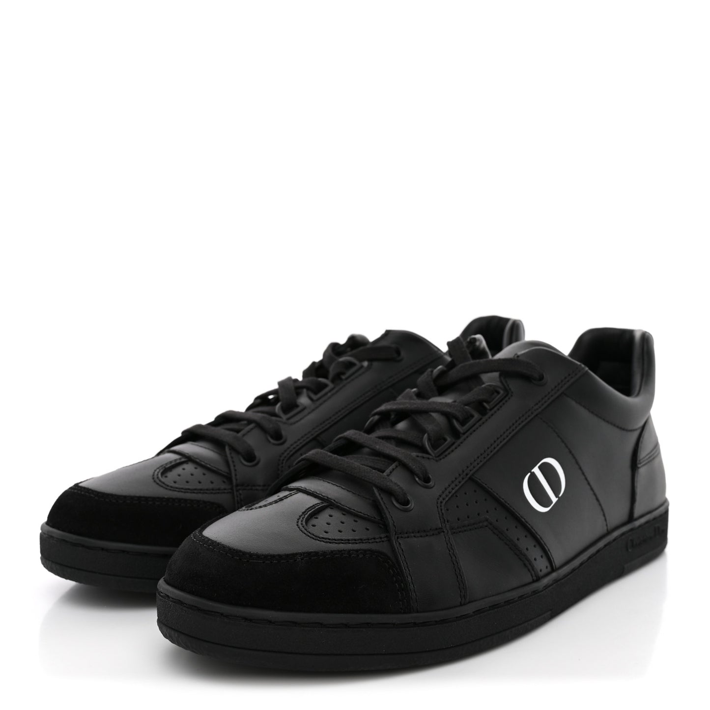 Calfskin Suede Logo Sneakers 40 Black