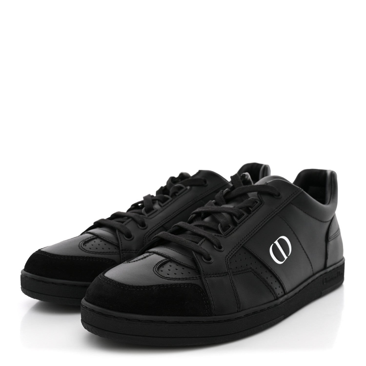 Christian Dior Calfskin Suede Logo Sneakers 40 Black 4 of 8