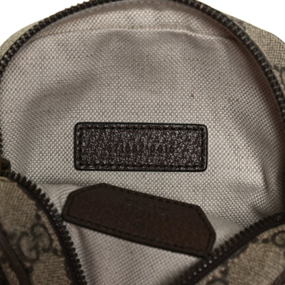 Gucci GG Supreme Monogram Web Mini Ophidia Double Zip Messenger Bag Beige New Acero 7 of 11