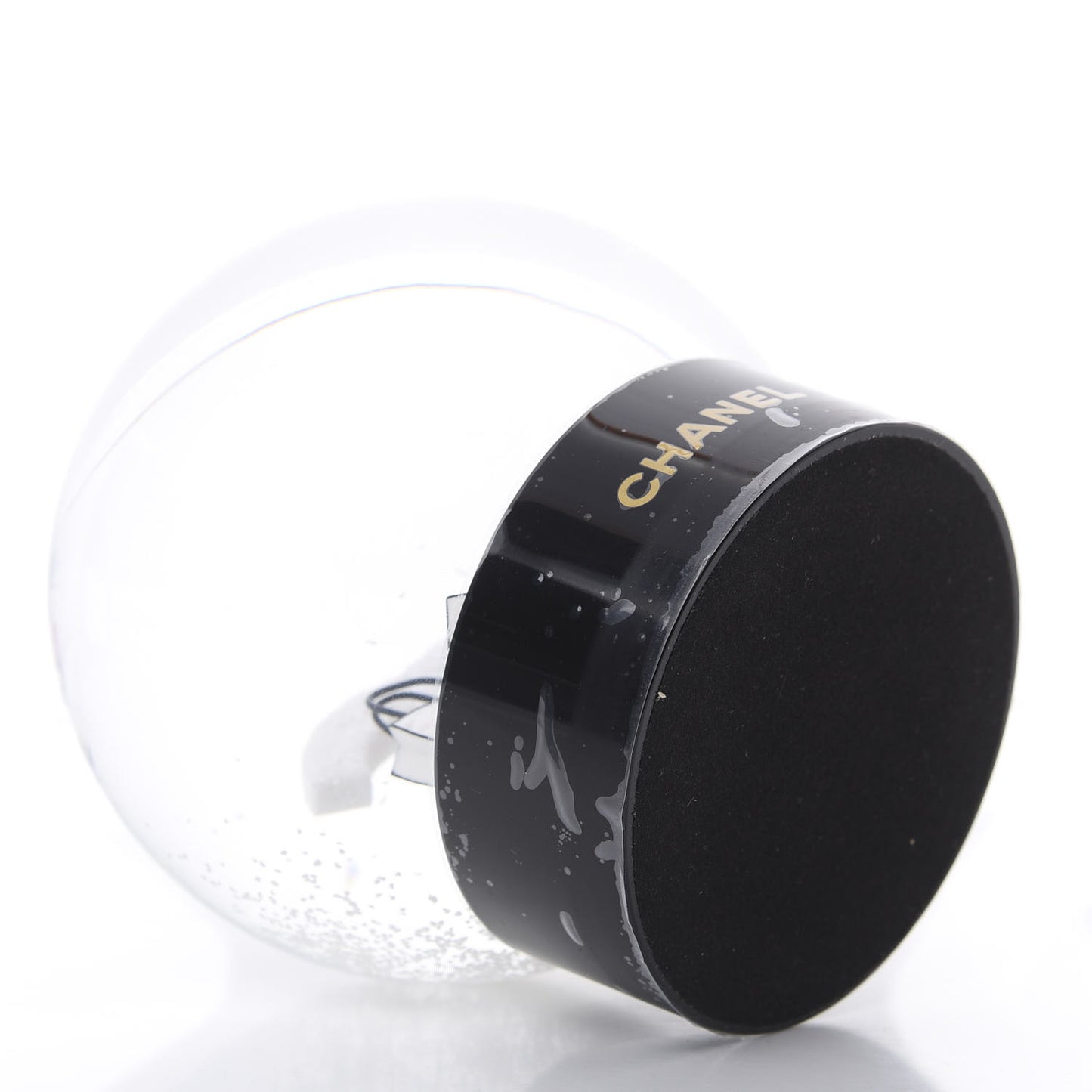 Glass CC Shopping Bag Snow Globe