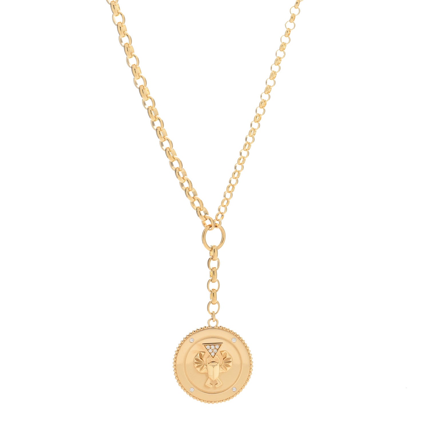 Foundrae 18K Yellow Gold Diamond Protection Large Mixed Belcher Extension Chain Necklace 1 of 5