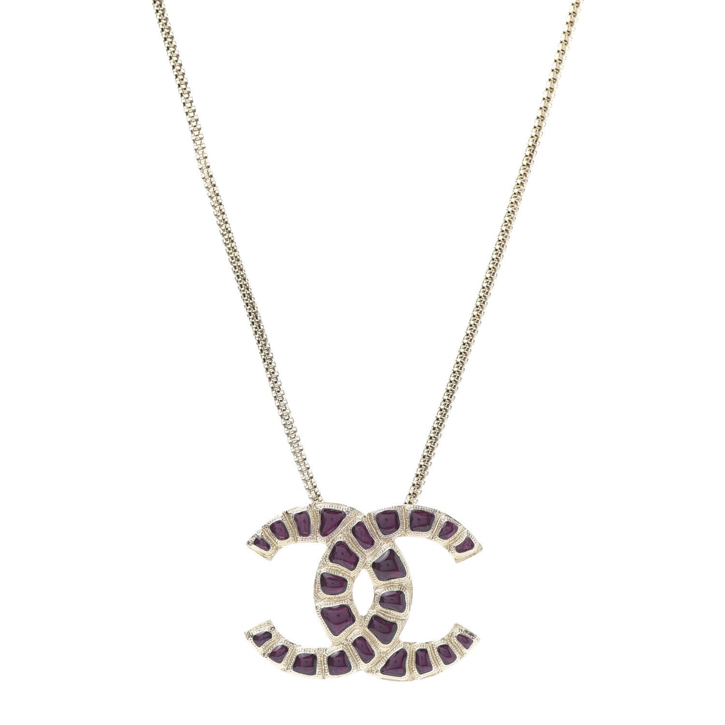 Resin Along The Nile CC Pendant Necklace Gold Purple
