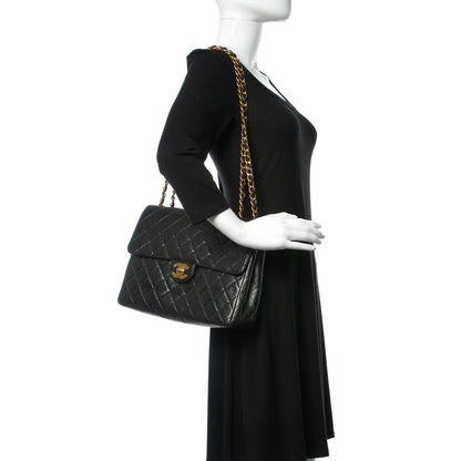 Chanel Lambskin Quilted Jumbo Single Flap Black 2 of 18