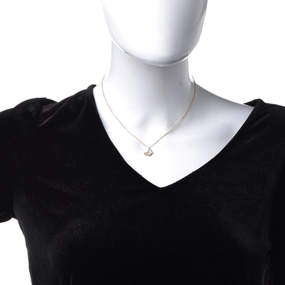 Van Cleef & Arpels 18K Yellow Gold Mother of Pearl Sweet Alhambra Butterfly Pendant Necklace 2 of 6