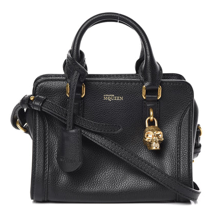 Alexander McQueen Pebbled Calfskin Mini Padlock Tote Black 1 of 10