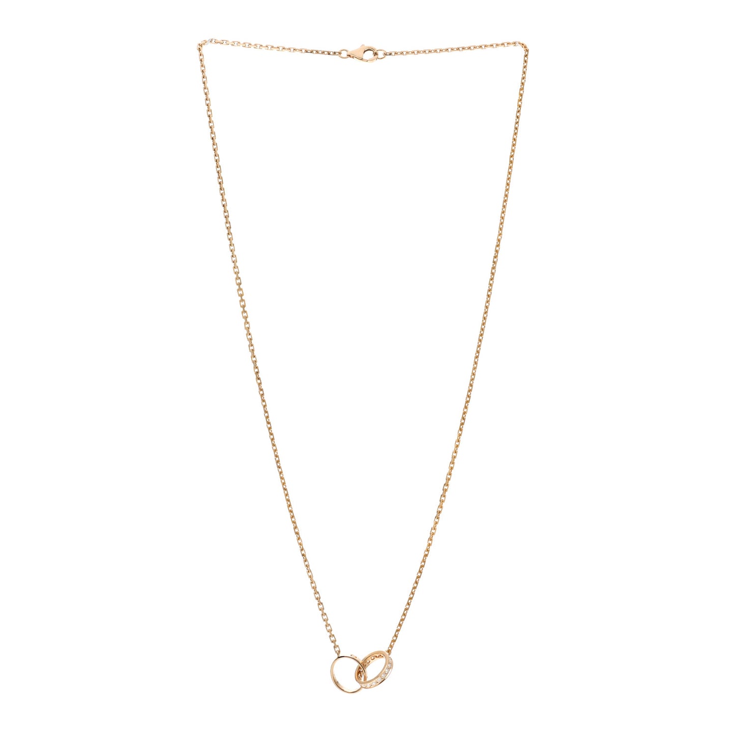 18K Yellow Gold Diamond Interlocking LOVE Necklace