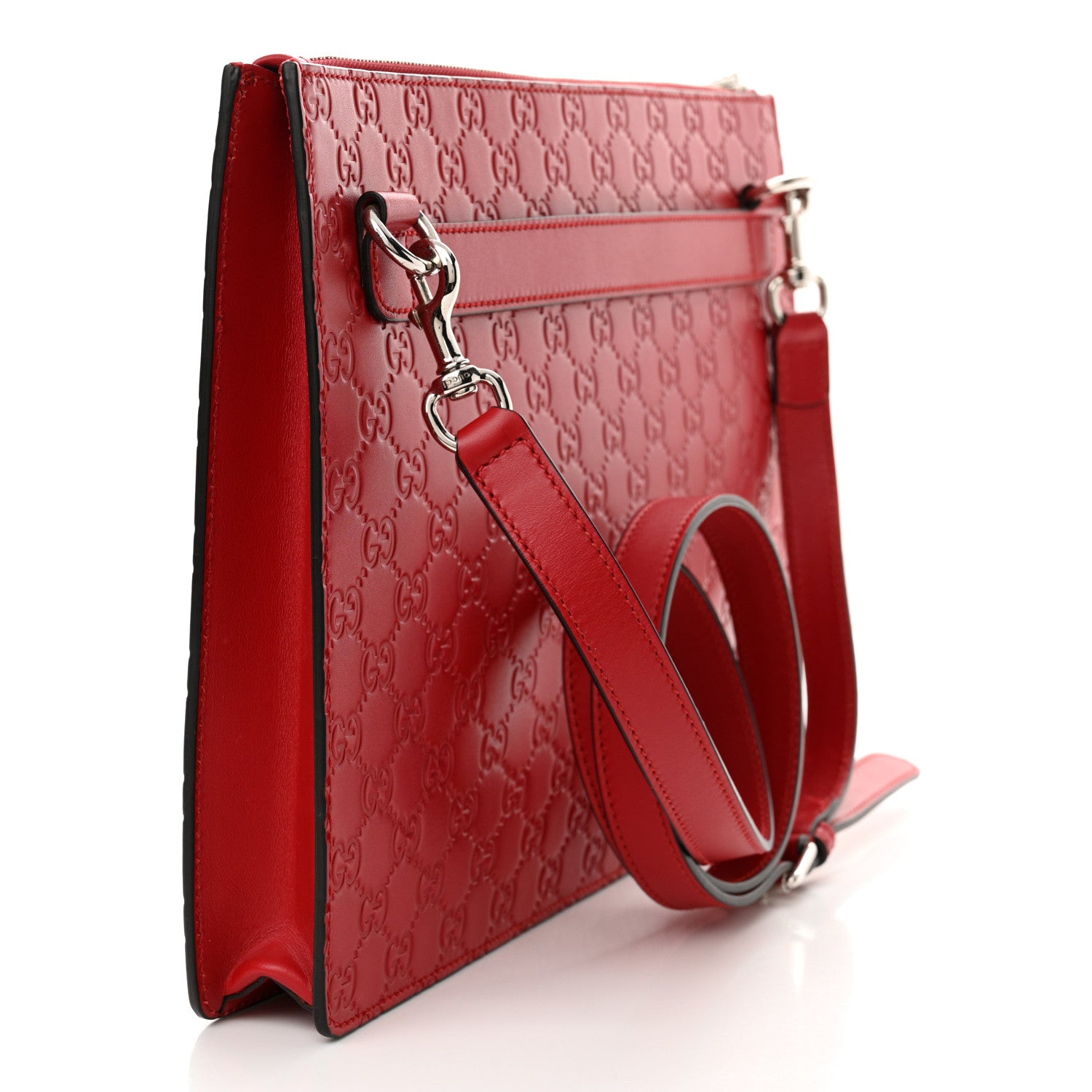 Gucci Guccissima Signature Messenger Bag Hibiscus Red 3 of 12