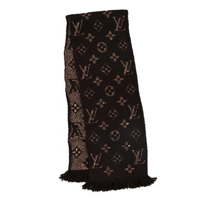 Louis Vuitton Wool Silk Logomania Shine Scarf Marron 2 of 3