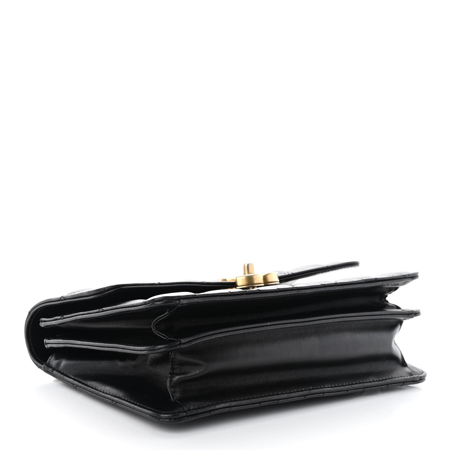 Lambskin Quilted Chain Flap Bag Black