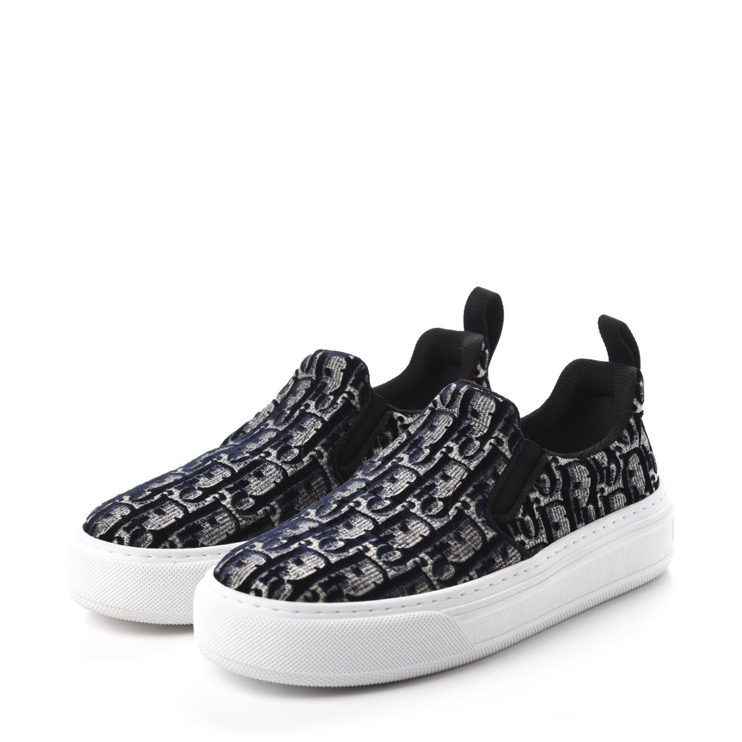 Velvet Oblique Solar Womens Slip On Sneakers 35 Deep Blue