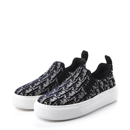 Christian Dior Velvet Oblique Solar Womens Slip On Sneakers 35 Deep Blue 3 of 9
