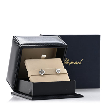 Chopard 18K White Gold Happy Diamonds Icons Heart Earrings 5 of 5