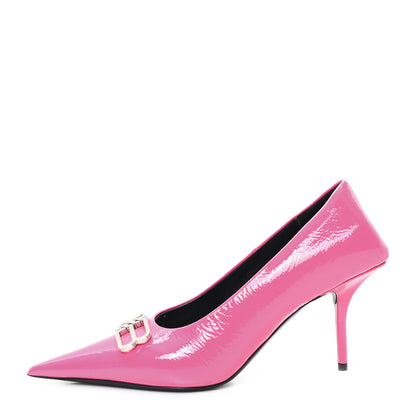 Balenciaga Shiny Calfskin BB Square Knife 80mm Pumps 37 Sweet Pink 1 of 10
