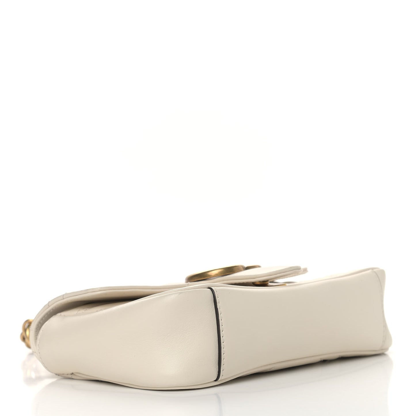 Calfskin Matelasse Mini GG Marmont Shoulder Bag White