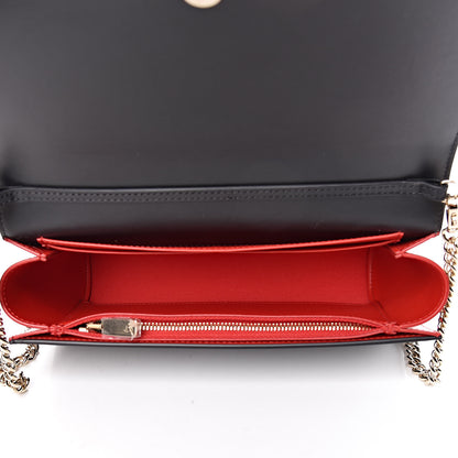 Christian Louboutin Calfskin Patent Leopard Spikes Paloma Clutch Black 5 of 11