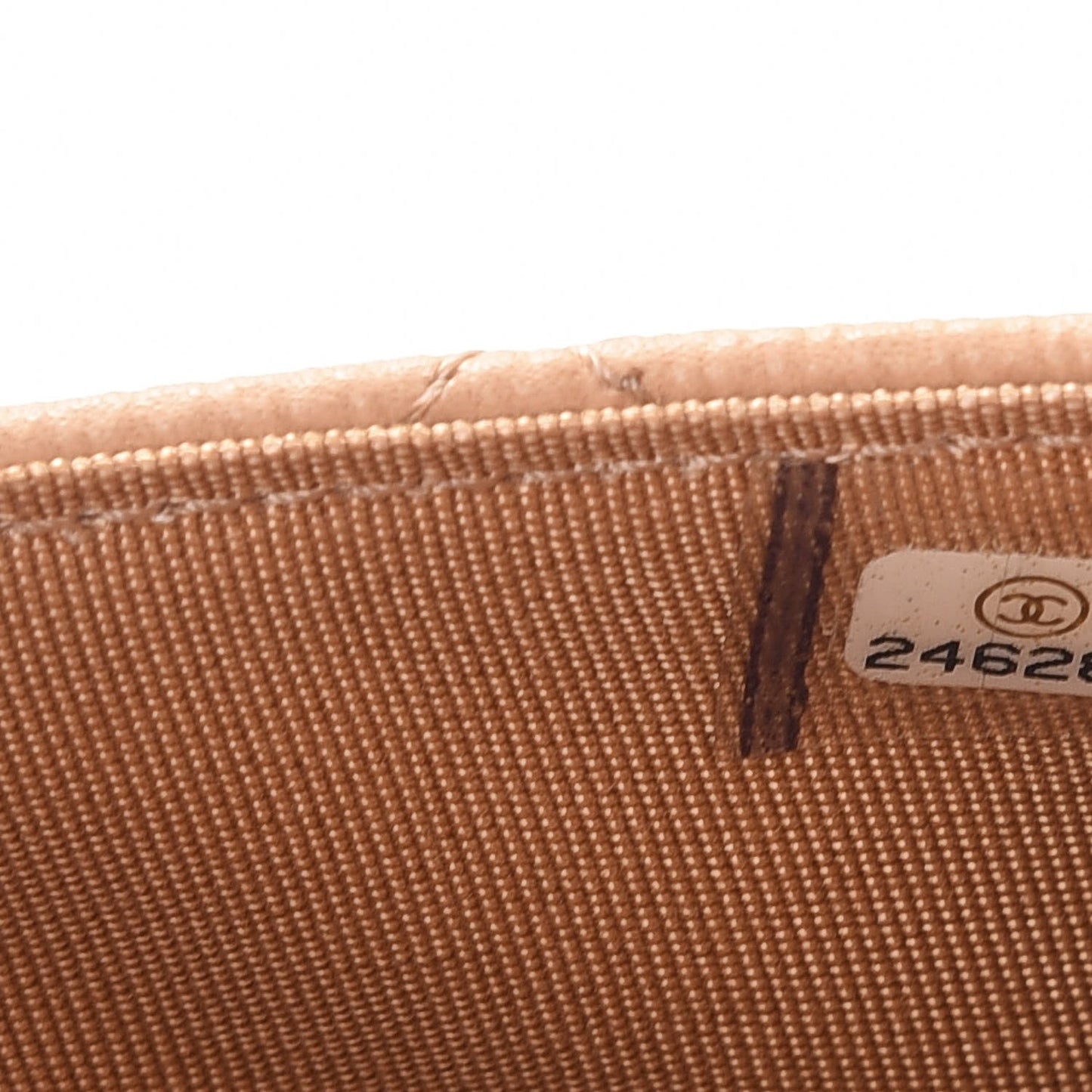 Letter Calfskin Embossed Quilted Wallet On Chain WOC Beige