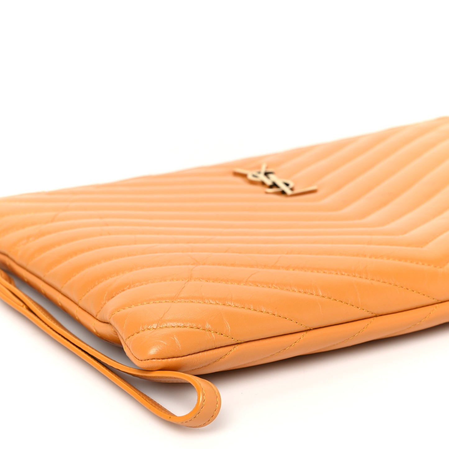 Calfskin Matelasse Monogram Cassandre Tablet Pouch Orange