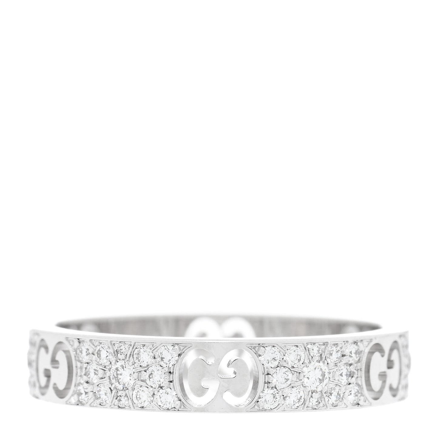 18K White Gold Diamond Icon Stardust Band Ring 61 9.5