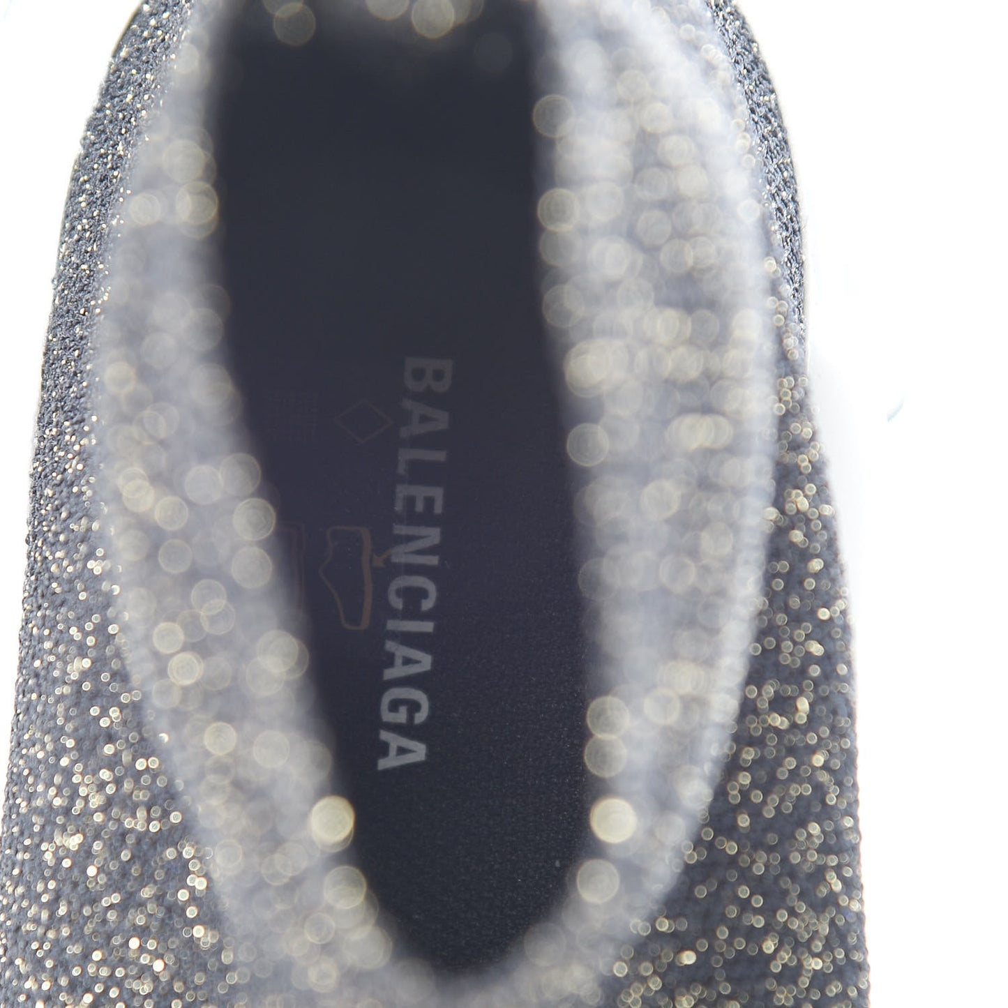 Knit Metal Womens Speed Sneakers 35 Black Gold