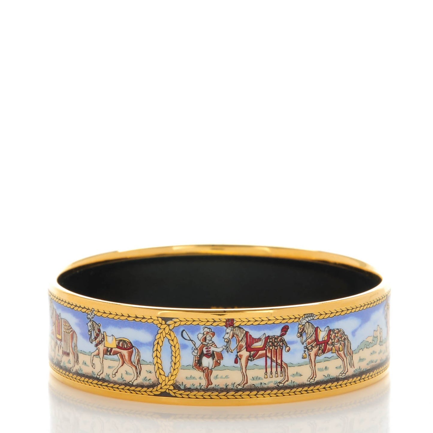Enamel Printed Horses Wide Bracelet 65