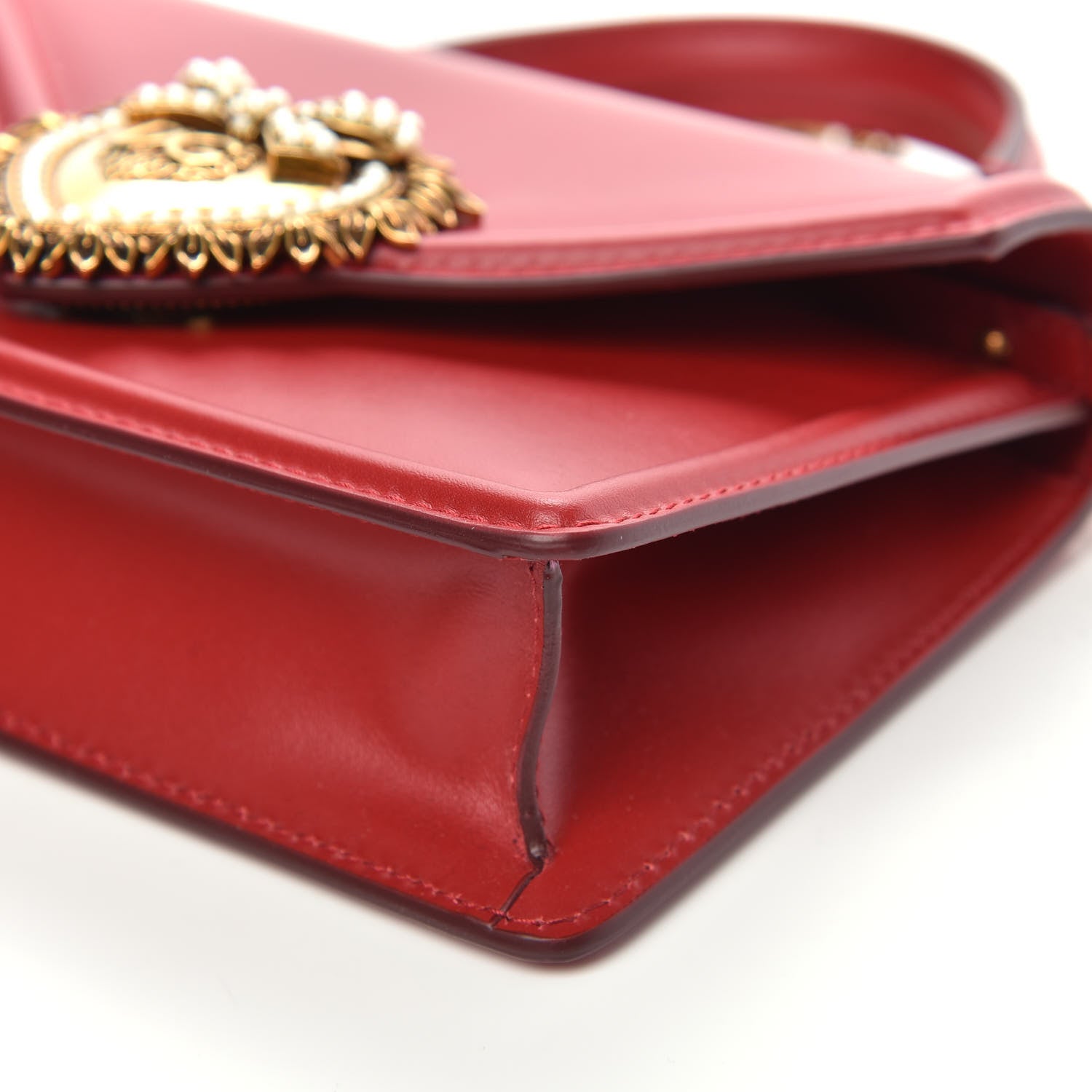 Dolce & Gabbana Smooth Calfskin Small Devotion Envelope Top Handle Bag Red 9 of 11