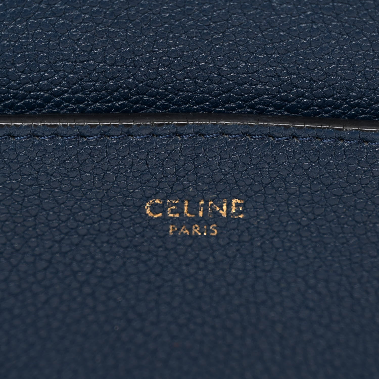 Celine Soft Grained Calfskin Sangle Bucket Bag Navy Blue 6 of 11