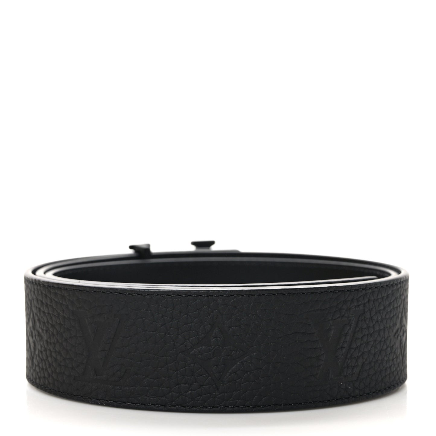 Taurillon Calfskin 40mm LV Initiales Reversible Belt 95 38 Black