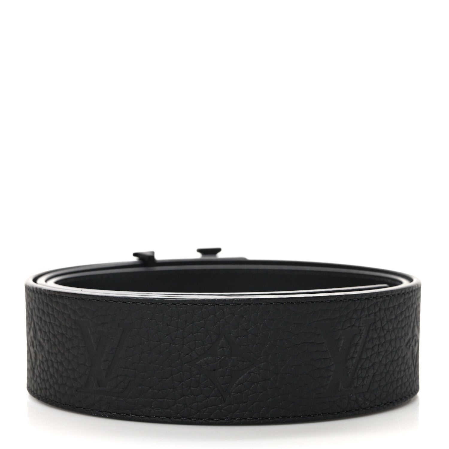 Louis Vuitton Taurillon Calfskin 40mm LV Initiales Reversible Belt 95 38 Black 2 of 5